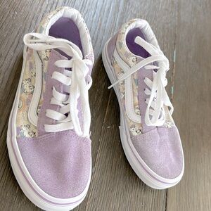 Girls Vans Off the Wall Old School Skateboard Shoes Purple Unicorns Size 3